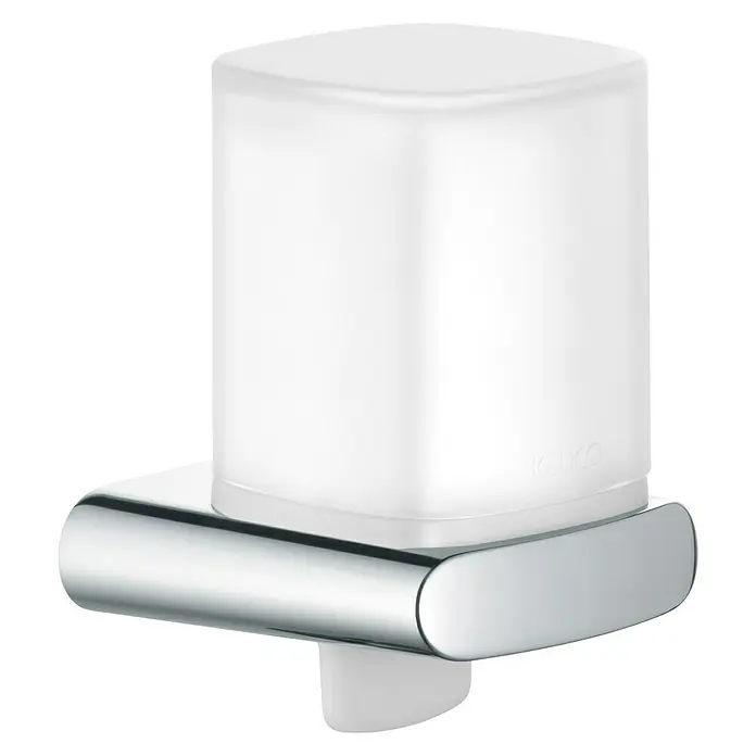 Keuco Elegance Seifenspender - Mit Halterung, Weiß/Chrom, Glänzend - Dieser Chrom-Zahnbürstenhalter mit satiniertem Glasbecher ist eine stilvolle Bad-Accessoire. Er bietet praktischen Platz für Ihre Zahnbürsten.