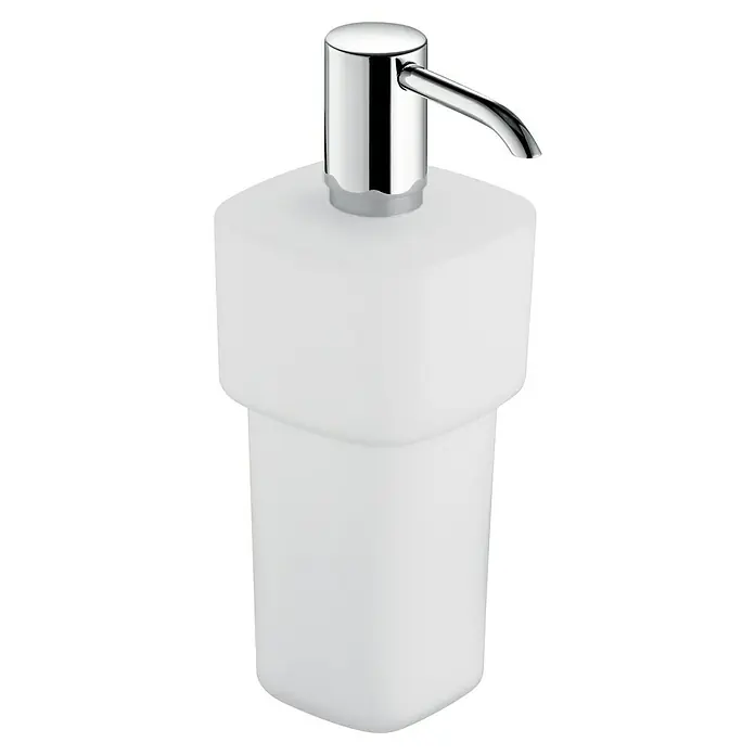 Keuco Elegance Ersatz-Seifenspenderglas - Durchmesser: 7,2 cm, Opalglas, Matt - Elegante Seifenspender mit Chrompumpe und mattweißer Flasche. Ein stilvolles Accessoire für jedes Badezimmer, das Funktionalität und Design vereint.