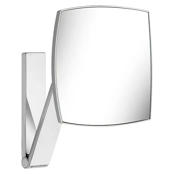 Keuco Kosmetikspiegel I Look Move - Eckig, Vergrößerung: 5-fach, Schwenkbar - Verchromter Kosmetikspiegel zur Wandmontage, perfekt für präzises Schminken und Rasieren. Praktisch und elegant.