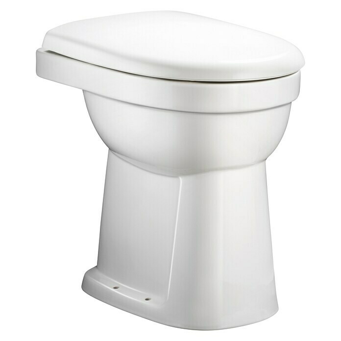 Wand-WC Renova Plan WC Ohne Spülform: Abgang: Waagerecht, Spezialglasur, BAUHAUS (Spülrandlos, | Tief, Weiß) Geberit