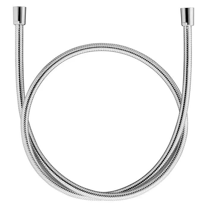 Hansa Medipro Brauseschlauch - Länge: 200 cm, ½″, Kunststoff, Chrom - Silberner, flexibler Brauseschlauch mit glänzenden Endstücken, ideal für Badezimmerarmaturen und Duschsysteme.