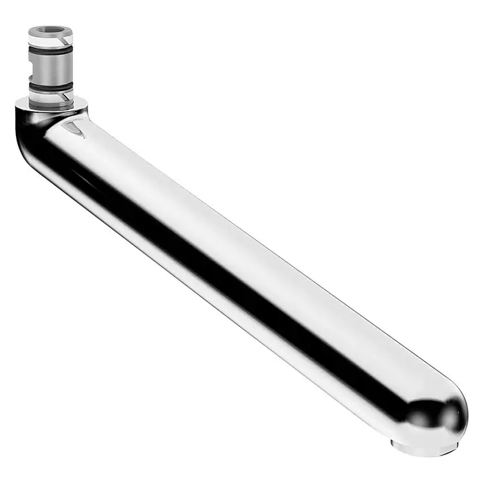 Hansa Universal-Auslauf - Ausladung: 226 mm, Messing - Ein glänzender, verchromter Wasserhahn Auslauf mit einem zylindrischen Anschlussstück. Ideal für moderne Badezimmer und Küchen, ein echter Hingucker.