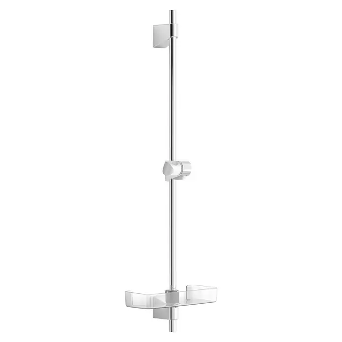 Hansa Basicjet Brausestange - Höhe: 76 cm, Lochabstand: 72 cm, Chrom - Gleiterstange mit Ablage für Duschutensilien. Praktisches Zubehör für die Dusche in glänzendem Chromdesign.