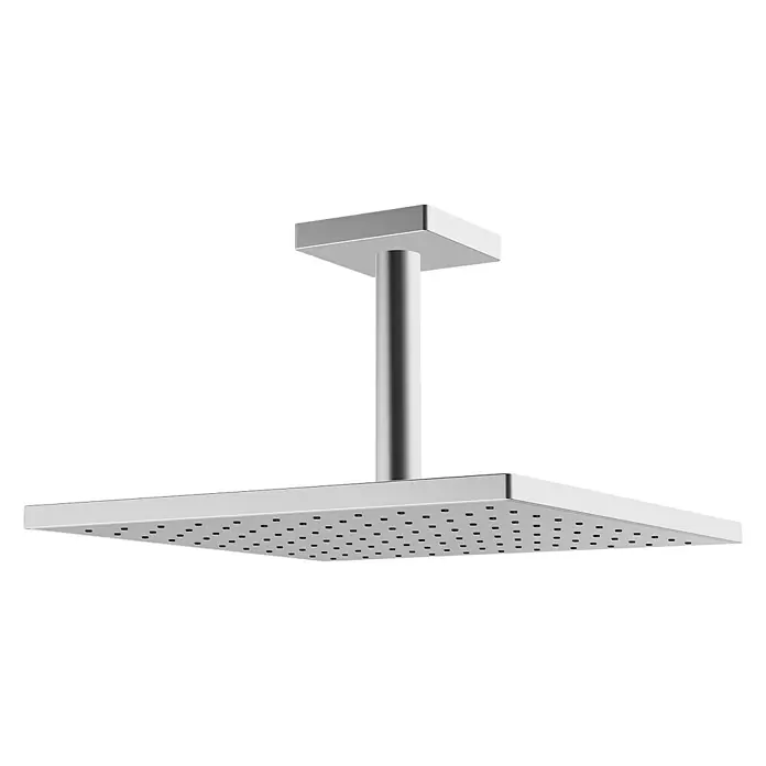 Hansa Viva Kopfbrause - 25 x 25 cm, 12 l/min, Deckenmontage, Kugelgelenk (eckig), Chrom - Die moderne Regendusche mit quadratischem Duschkopf in Chromoptik sorgt für ein luxuriöses Duscherlebnis. Ideal für jedes Badezimmerdesign.