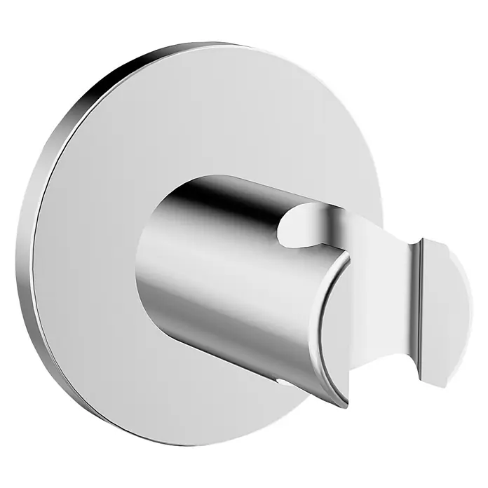 Hansa Brausehalter - Messing, Chrom, Rund - Eleganter, verchromter Handtuchhaken für das Badezimmer. Praktisch und stilvoll für jedes Badezimmerdesign.