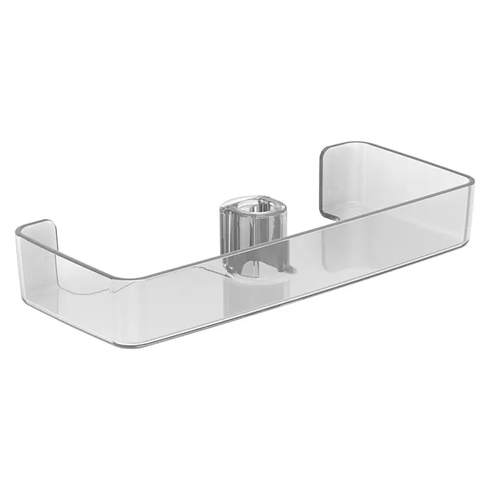 Hansa Seifenschale - Kunststoff, Transparent - Eine transparente Ablage mit einer Halterung in der Mitte, ideal für die Aufbewahrung von leichten Gegenständen im Badezimmer.