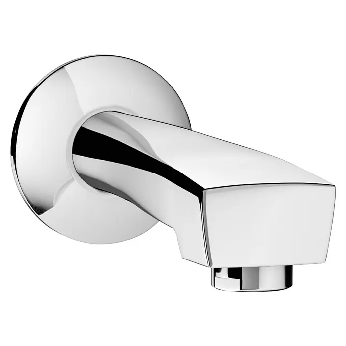 Hansa Wanneneinlauf - Chrom, Ausladung Armatur: 160 mm - Verchromter, rechteckiger Badewannenarmatur-Auslauf zur Wandmontage. Das moderne Design verleiht jedem Badezimmer einen Hauch von Eleganz.