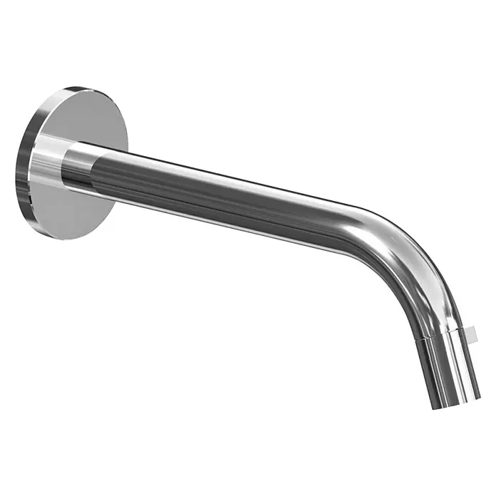 Hansa Kaltwasser-Wandventil Nova Style - Chrom, Glänzend, Ausladung Armatur: 186 mm - Ein glänzender, silberner Wasserhahn mit gebogenem Auslauf, ideal für moderne Badezimmerdesigns. Hochwertige Verarbeitung für langanhaltende Nutzung.