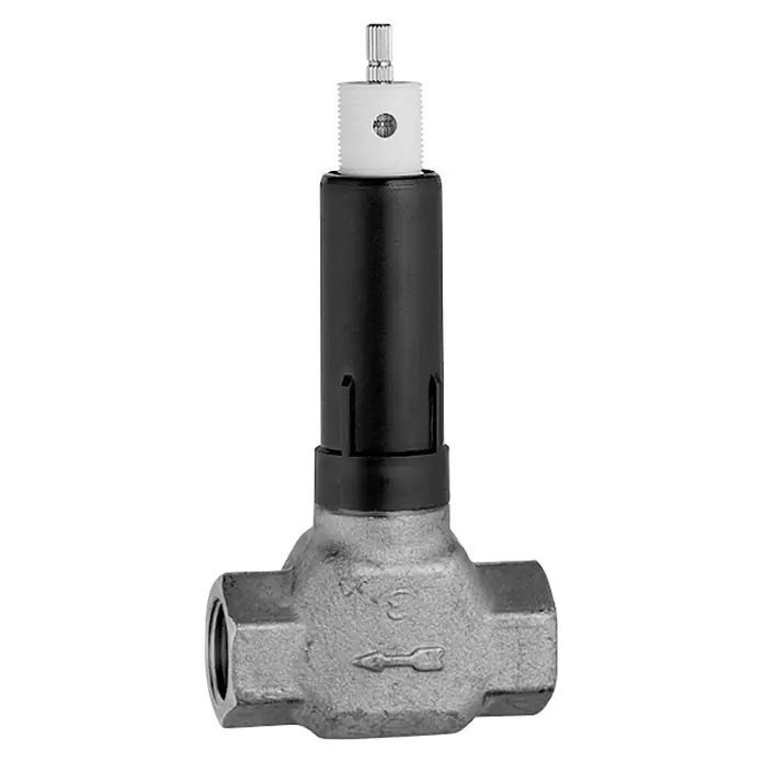 Hansa UP-Ventil - 1 ½″, Schwarz, Matt - Produktabbildung eines Ventils mit schwarzem Oberteil und silbernem Gehäuse für Sanitäranwendungen.