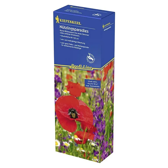 Kiepenkerl Blumensamen - Nützlingsparadies - Produktbild einer Kiepenkerl Nützlingsparadies-Blumenmischung, ideal für einen farbenfrohen Sommergarten und heimische Nützlinge.