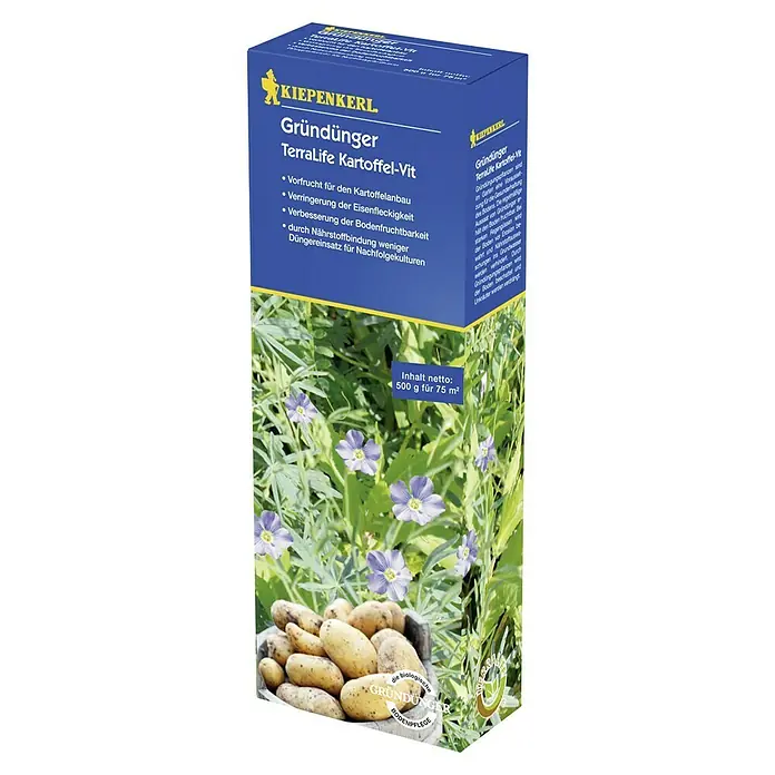 Kiepenkerl Gründüngung - Verschiedene Sorten, Terra Life Kartoffel-Vit, 75 m² - Kiepenkerl Gründünger TerraLife Kartoffel-Vit: Ein natürlicher Gründünger für gesunde Kartoffeln und verbesserte Bodenqualität.