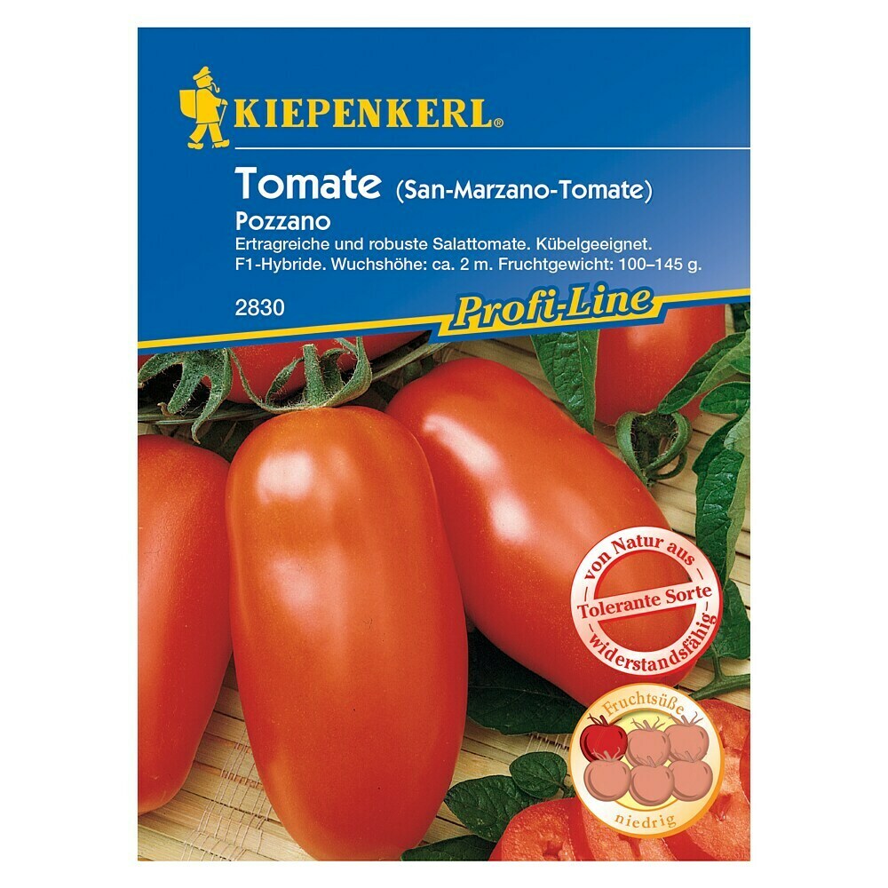 Kiepenkerl Tomatensamen 'San Marzano 2': Italienische Gartentomate, Länglich, Aromatisch (Saatgut Für Freiland/Gewächshaus)