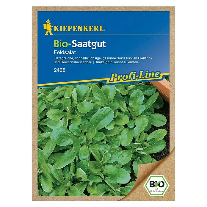 Kiepenkerl Profi-Line Salatsamen Feldsalat - Bio Feldsalat, Valerianella locusta, Erntezeit: September - Samentüte Feldsalat "Bio-Saatgut" von Kiepenkerl. Bio Feldsalat für Freiland- und Gewächshausanbau, dunkelgrün und leicht zu ernten.