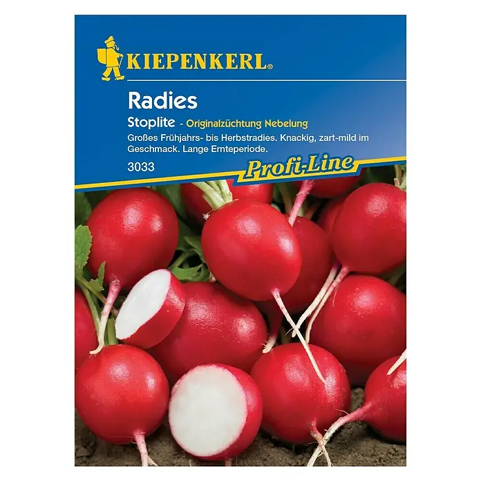 Kiepenkerl Profi-Line Gemüsesamen Radieschen - Stoplite, Raphanus sativus var. sativus, Erntezeit: Juni - Radieschen "Stoplite": Originalzüchtung Nebelung, knackig-mild im Geschmack, für lange Ernteperioden. Ideal für den Garten.