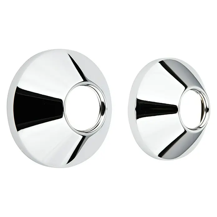 Grohe Rosette - Chrom, Anschlussgewinde: ¾″ - Zwei verchromte Rosetten für Wasserhähne oder Duschen, glänzend und modern für Badezimmerinstallationen.