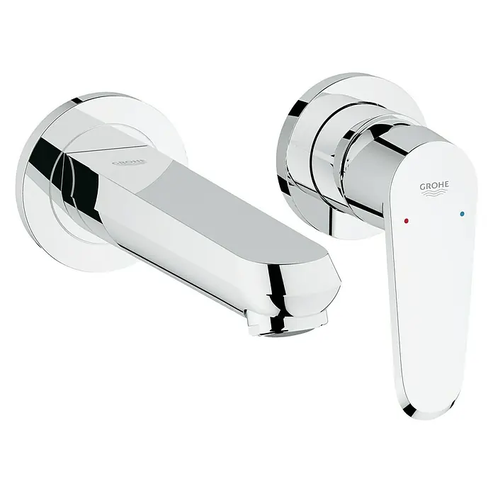 Grohe Eurodisc Cosmopolitan Waschtischarmatur - Wandmontage, Chrom, Glänzend, Ausladung Armatur: 170 mm - Wandarmatur von GROHE. Zeitlose Eleganz und hochwertige Verarbeitung vereinen sich in dieser stilvollen Armatur, die jedes Badezimmer aufwertet.