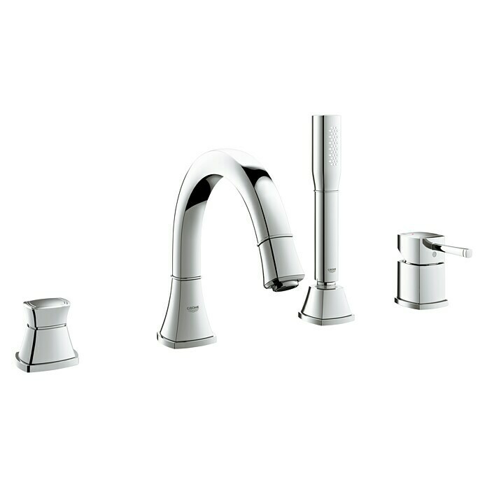 Grohe Grandera Wannenrandarmatur4-Loch, Chrom, Glänzend Diagonal View