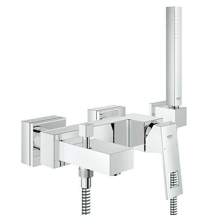 Grohe Eurocube BadewannenarmaturMit Handbrause, Chrom, Glänzend Diagonal View