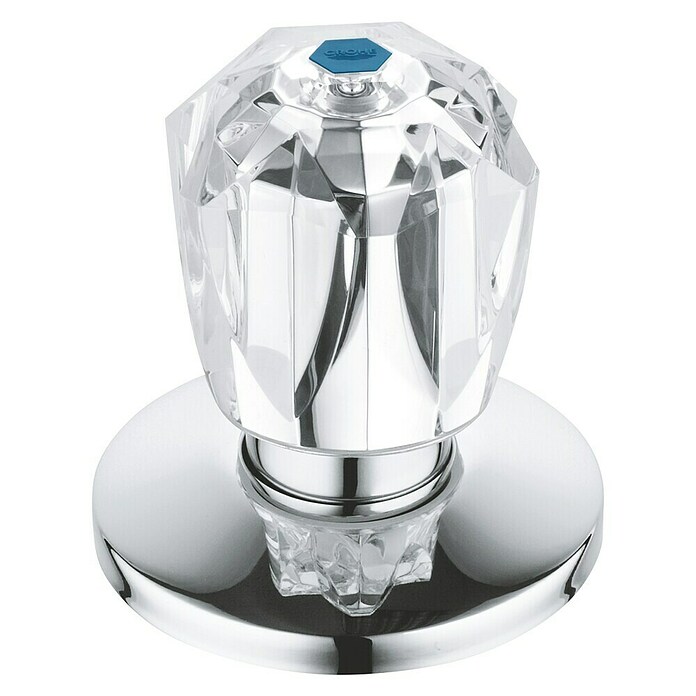 Grohe Hahnoberteil Brillant (¾″, Chrom/Blau, Schubrosette) | BAUHAUS
