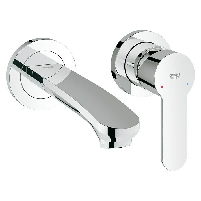 Grohe Eurostyle Cosmopolitan Wand-Waschtischarmatur2-Loch, Chrom, Glänzend Diagonal View