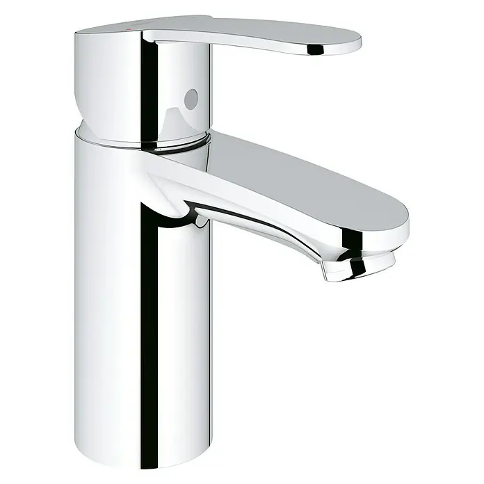 Grohe Eurostyle Cosmopolitan Waschtischarmatur S-Size - Chrom, Glänzend, Ohne Zugstange, Mit Durchflussmengenbegrenzung - Glänzender Chrom-Einhebelmischer für das Badezimmer mit modernem Design, das Funktionalität und Ästhetik vereint.