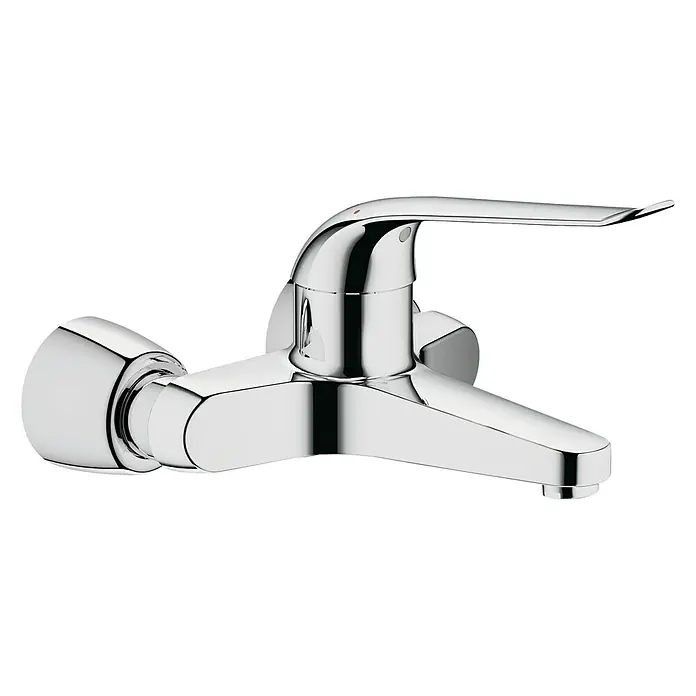 Grohe Euroeco Special Waschtischarmatur - Wandmontage, Chrom, Glänzend, Ausladung Armatur: 221 mm, mit absperrbaren S-Anschlüssen - Glänzender verchromter Einhebelmischer für das Badezimmer. Das Design ist modern und elegant, passend für jede Badeinrichtung.