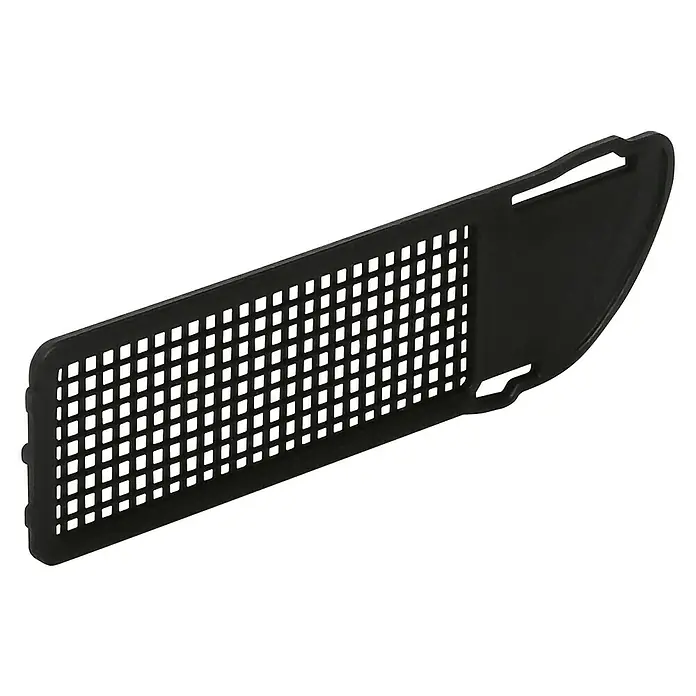 Grohe Sensia Arena Luftfilter - Kunststoff - Schwarze, rechteckige Kühlergrillblende mit quadratischen Ausschnitten und einer glatten, abgerundeten Seite für Fahrzeugästhetik.