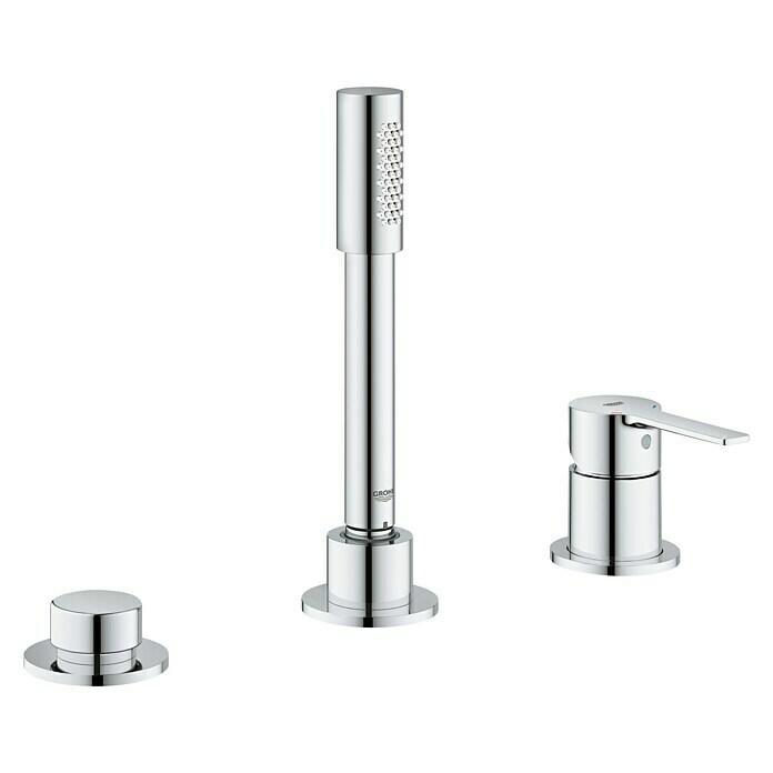 Grohe Lineare Wannenrandarmatur3-Loch, Chrom, Glänzend Diagonal View