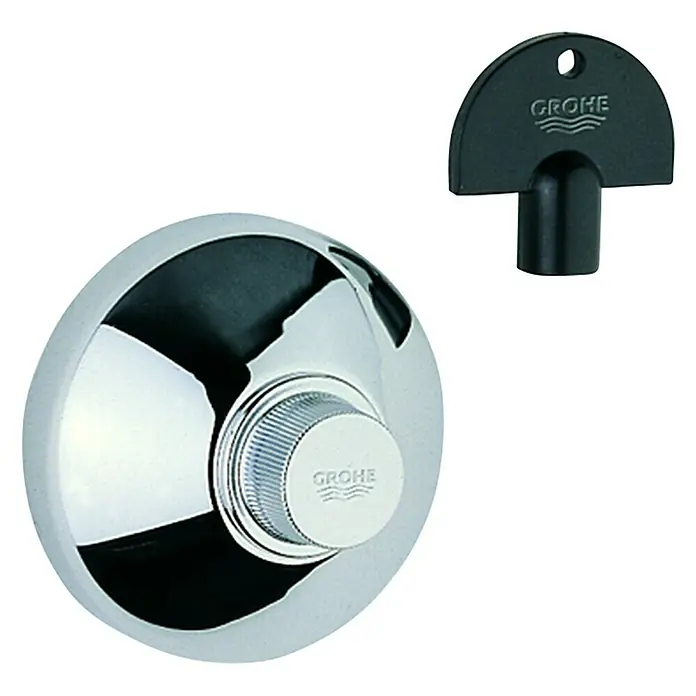 Grohe UP-Ventil Atlanta - 20 mm - 80 mm - Grohe Druckknopf-Betätigungsplatte zur manuellen WC-Spülung mit verchromter Oberfläche und passendem Schlüssel zur einfachen Installation.