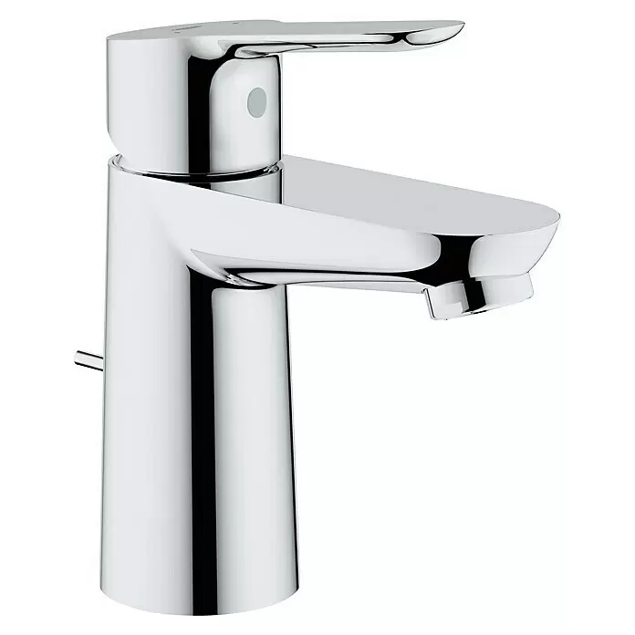 Grohe BauEdge Grifo de lavabo S-Size Ecojoy - Cromo, Brillante - Grifo monomando cromado pulido para lavabo, con control de desagüe de varilla.