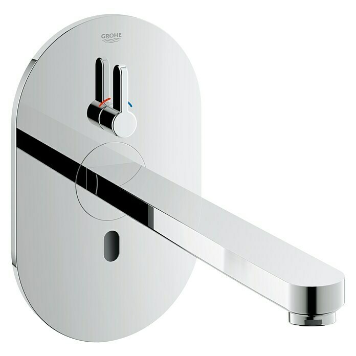 Grohe Eurosmart Wand-WaschtischarmaturChrom, Glänzend, Ausladung: 170 mm, Einstellbare Temperaturbegrenzung Diagonal View