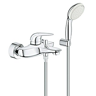 Grohe Eurostyle Solid Badewannenarmatur (Ausladung Armatur: 185 mm, Chrom, Glänzend, Handbrause)