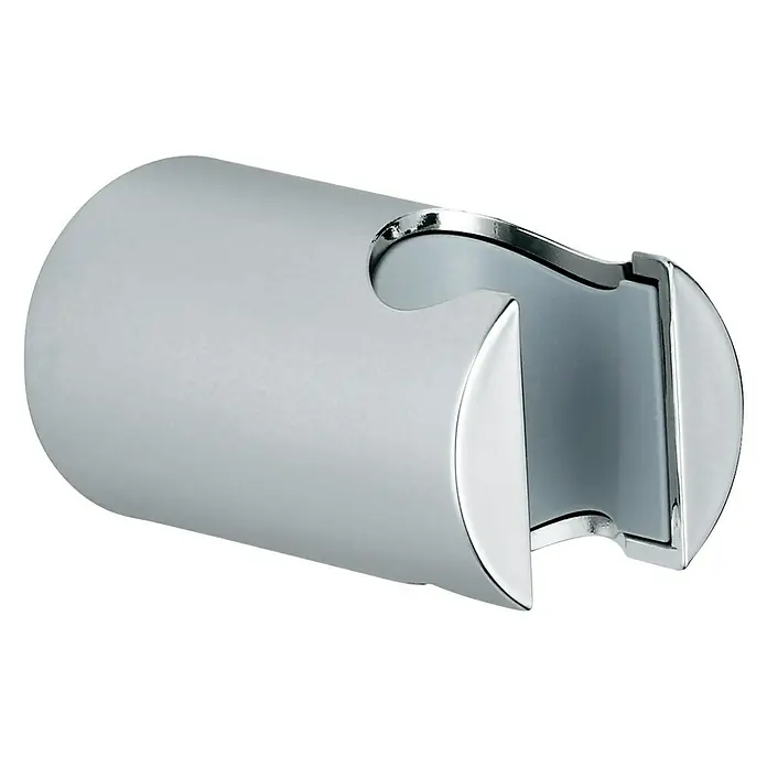 Grohe Rainshower Brausehalter - Kunststoff, Chrom, Wandmontage - Nahaufnahme einer verchromten Brausehalterung für die Wandmontage, die Duschkopf sicher hält und modernen Stil ins Bad bringt.