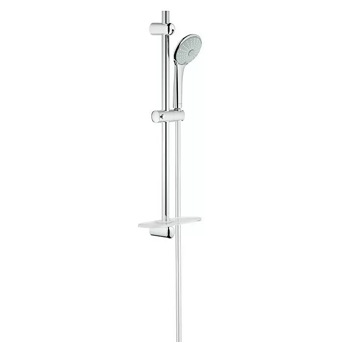 Grohe Euphoria 110 Conjunto de ducha - Distancia entre orificios: 47 cm - 62 cm, Tipos de chorro: Rain, SmartRain, masaje, Cromo - Set de ducha de mano cromado con barra ajustable y jabonera.