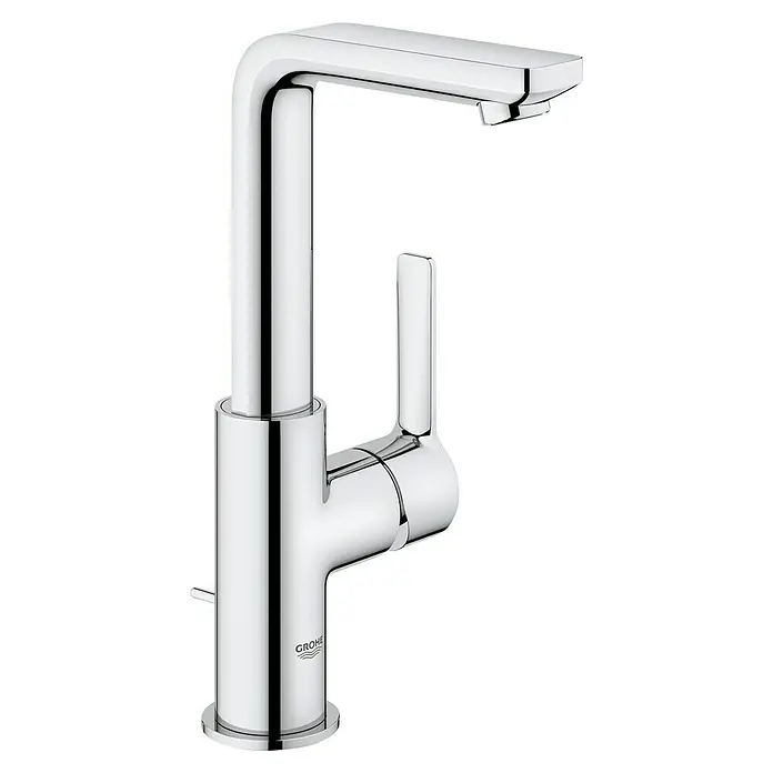 Grohe Lineare Waschtischarmatur L-Size - Chrom, Glänzend - Glänzender Grohe Essence Waschtischmischer mit Einhebelbedienung. Zeitgenössisches Design für moderne Badezimmer.