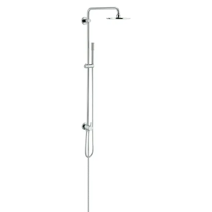 Grohe Duschsystem Rainshower 210 - Lochabstand: 101,1 cm, Anzahl Strahlarten: 1 Stk., Chrom - Duschsäule in Chrom mit Kopf- und Handbrause für ein modernes Badezimmererlebnis. Genießen Sie Komfort und Stil in Ihrem Bad!