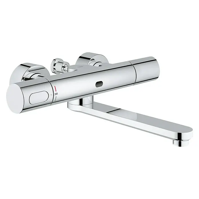 Grohe Eurosmart Cosmopolitan Waschtischarmatur Bluetooth - Infrarot-Elektronik, Chrom, Glänzend, Ausladung: 287 mm - Elegante Grohe Armatur: Moderner Stil, präzise Temperaturkontrolle & glänzende Chromoberfläche. Perfekt für jedes Badezimmer.
