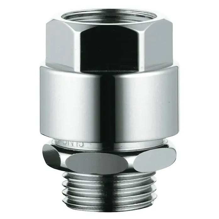Grohe Rohrbelüfter - ½″, Chrom, Höhe: 4,3 cm - Ein glänzendes Chrom-Wasseranschlussstück mit Gewindeenden für Sanitäranwendungen, das eine sichere Verbindung gewährleistet.
