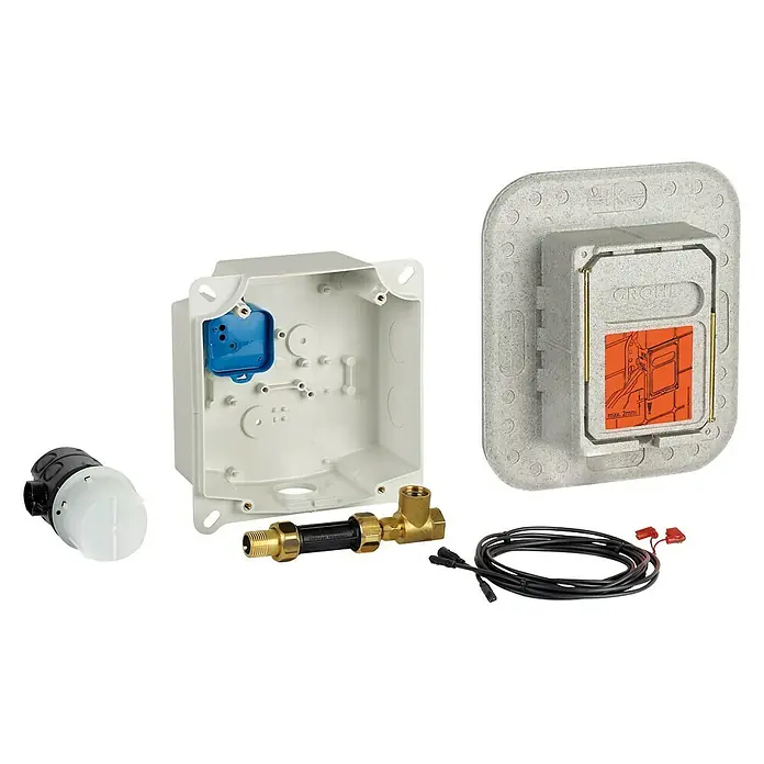 Grohe Unterputzsystem für Infrarot-Elektronik - Passend für: Waschtischarmaturen Eurocube E, Essence, Europlus E - Ein Installationssystem von Grohe, bestehend aus einer Box, Anschlüssen und Zubehör für die Sanitärinstallation.