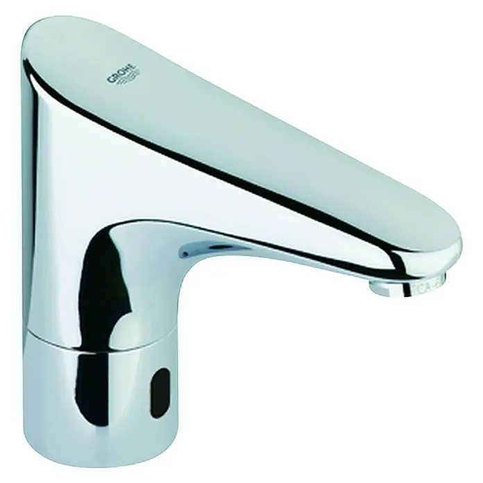 Grohe Europlus Waschtischarmatur netzbetrieben - Infrarot-Elektronik, Chrom - Glänzender, moderner Grohe Eurosmart Cosmopolitan E Waschtisch-Einhandmischer mit Infrarotsensor für komfortable und hygienische Nutzung im Bad.