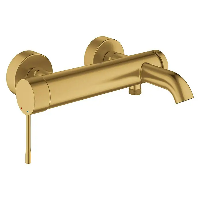Grohe Essence Badewannenarmatur - Ausladung Armatur: 193 mm, Cool Sunrise, Matt - Goldene Wandarmatur mit Hebel. Elegantes Design für Bad und Küche.