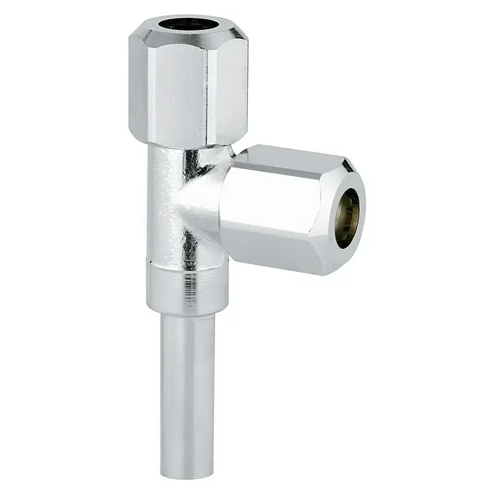 Grohe Schraub-Abzweig - Chrom, Geeignet für: Unterputzventile - Glänzendes Eckventil aus Chrom für Sanitäranwendungen, robust und zuverlässig für Wasseranschlüsse.