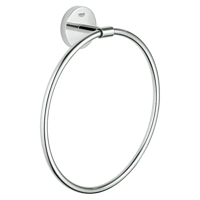 Grohe Bau Cosmopolitan Handtuchring - Chrom, Glänzend - Ein glänzender, runder Handtuchring von Grohe, der mit seinem minimalistischen Design in jedes Badezimmer passt. Ideal zum Aufhängen von Handtüchern.
