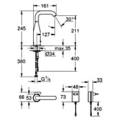 Grohe Essence Waschtischarmatur mit Temperaturregulierung, netzbetrieben (Infrarot-Elektronik, Chrom) | BAUHAUS