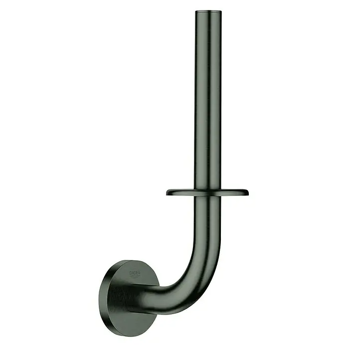Grohe Essentials Reserve Papierrollenhalter - Hard Graphite, Matt - Moderne Toilettenpapierhalterung von Grohe in dunkler Ausführung. Das Design ist minimalistisch und funktional.