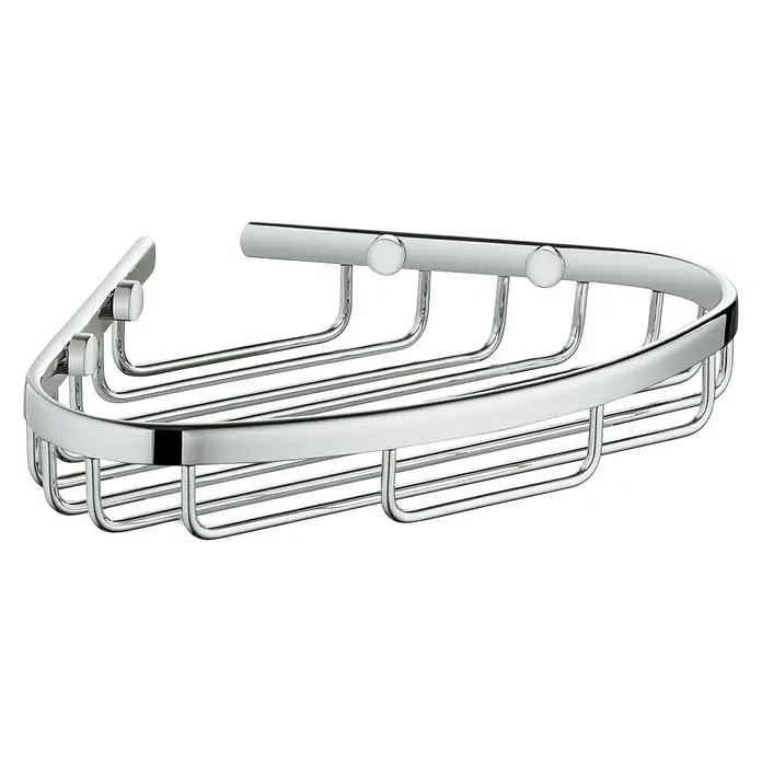 Grohe Bau Cosmopolitan Eckduschkorb - 14,9 x 20,2 x 3,2 cm, Chrom, Verchromt - Chromglänzende Duschablage mit modernem Design. Ideal für die Aufbewahrung von Duschutensilien wie Shampoo und Seife in der Dusche.