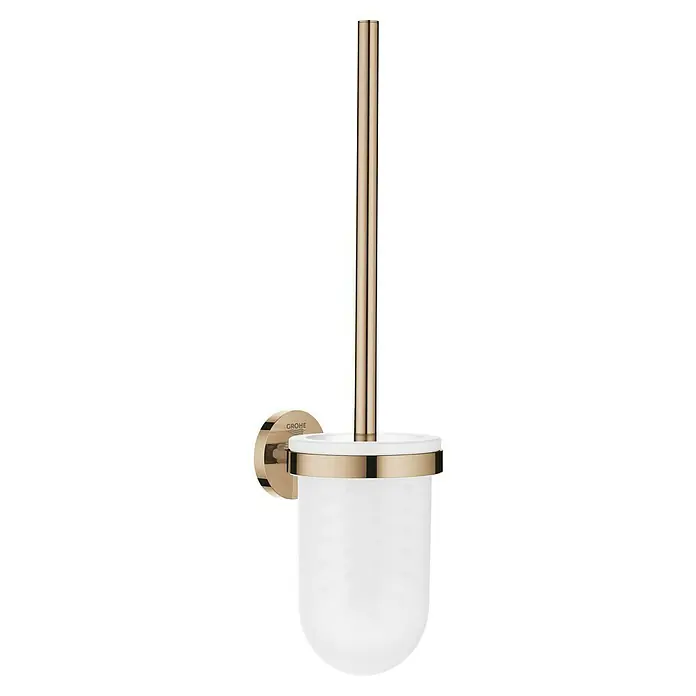 Grohe Essentials WC-Bürstengarnitur - Mit Halterung, Warm Sunset, Glänzend - Stilvolle Toilettenbürstengarnitur von Grohe mit vergoldetem Finish und satiniertem Glasbehälter, eine elegante Ergänzung für jedes Badezimmer.