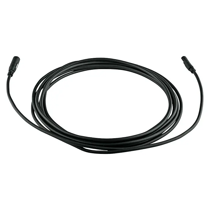 Grohe Verlängerungskabel Allure F-digital/Veris F-digital - 3 m - Schwarzes Kabel mit Anschlüssen an beiden Enden, aufgerollt dargestellt.
