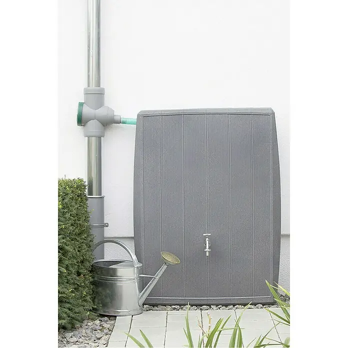 Arves Regenspeicher Concrete - 200 l, Betongrau, 1 Stk. - Regenwassertank mit Wasserhahn und Gießkanne zur Gartenbewässerung mit aufgefangenem Regenwasser. Umweltfreundlich!