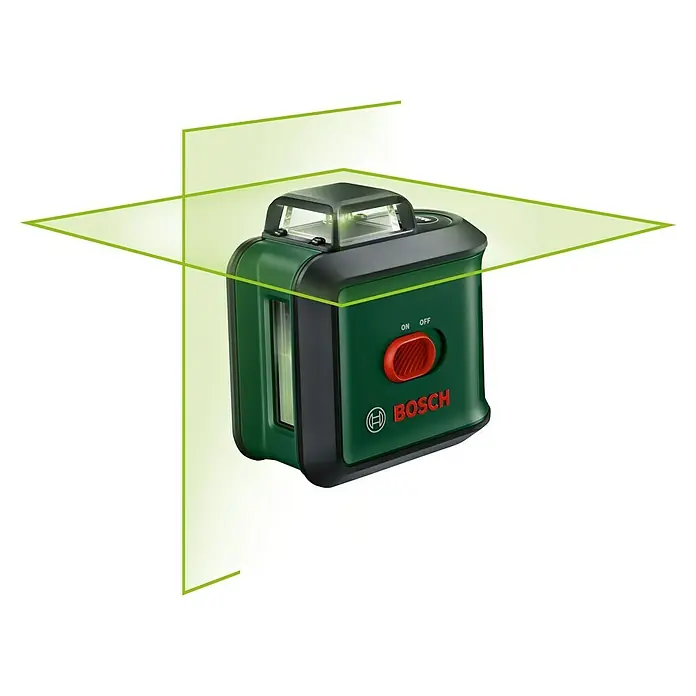 Bosch UniversalLevel Nivel láser en cruz Level 360 + trípode - Zona de trabajo máx.: 12 m, 7 pzs. - Láser de líneas cruzadas Bosch GLL 3-80 G Professional con líneas láser verdes para nivelación precisa en toda la habitación.